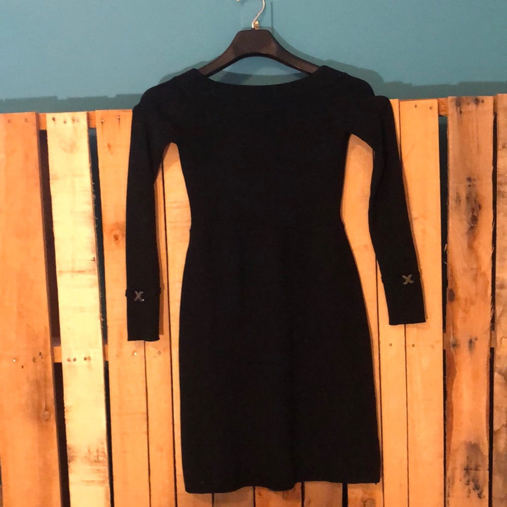 Women’s Black sweater dress.